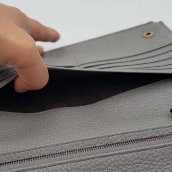 GUCCI Pink&Grey W/P Leather Clutch, Organizer Wallet 160-082625 - Picture 10 of 14